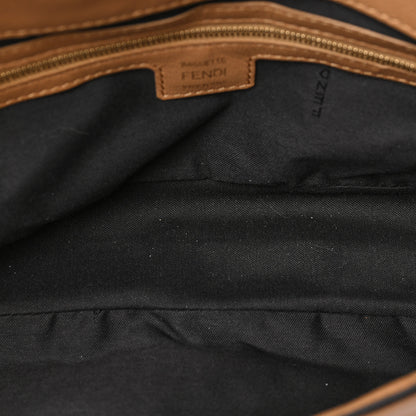 Fendi Nappa FF 1974 Embossed Baguette Miele Scuro 4 of 6