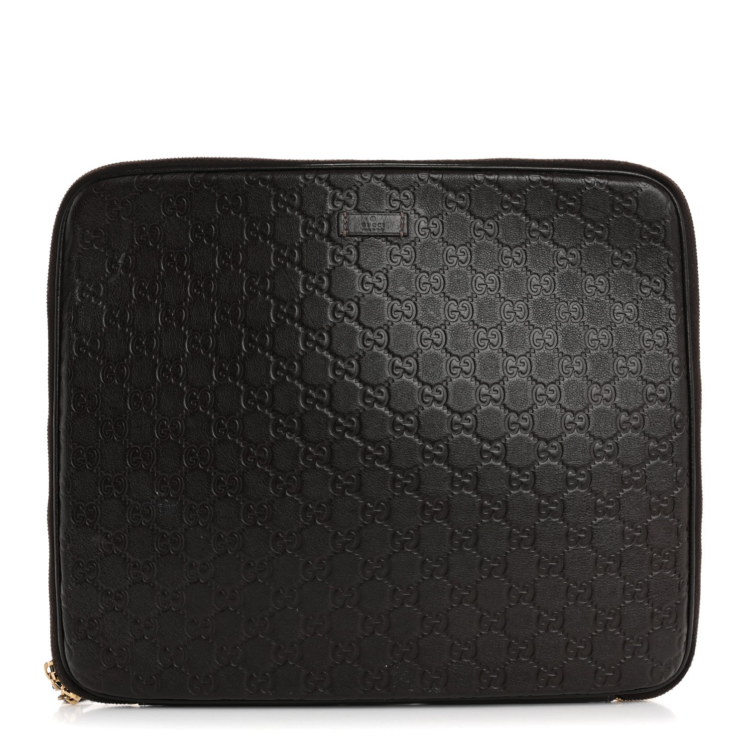 Gucci Guccissima Zip Around Laptop Case Dark Brown 1 of 13