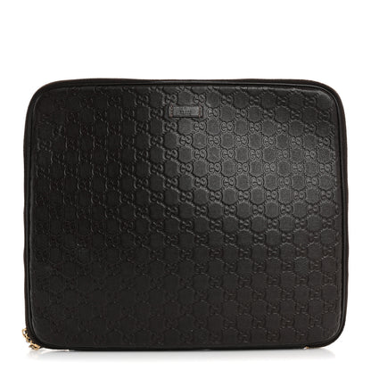 Gucci Guccissima Zip Around Laptop Case Dark Brown 1 of 13