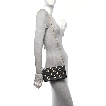 Louis Vuitton Empreinte Monogram Giant Felicie Pochette Black Beige 2 of 10