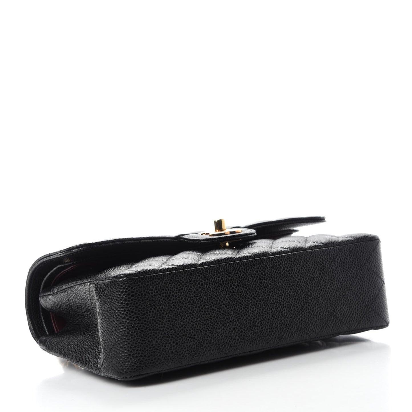 Caviar Quilted Small Double Flap Black