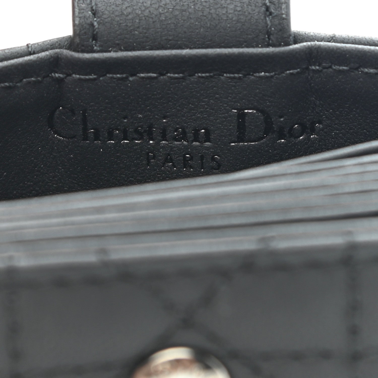 Christian Dior Ultra Matte Calfskin Cannage Lady Dior 5-Gusset Card Holder Black 6 of 9