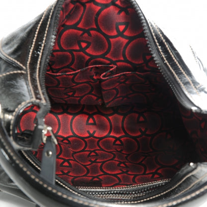 Gucci Patent Leather Medium Snow Glam Hobo Black 5 of 7