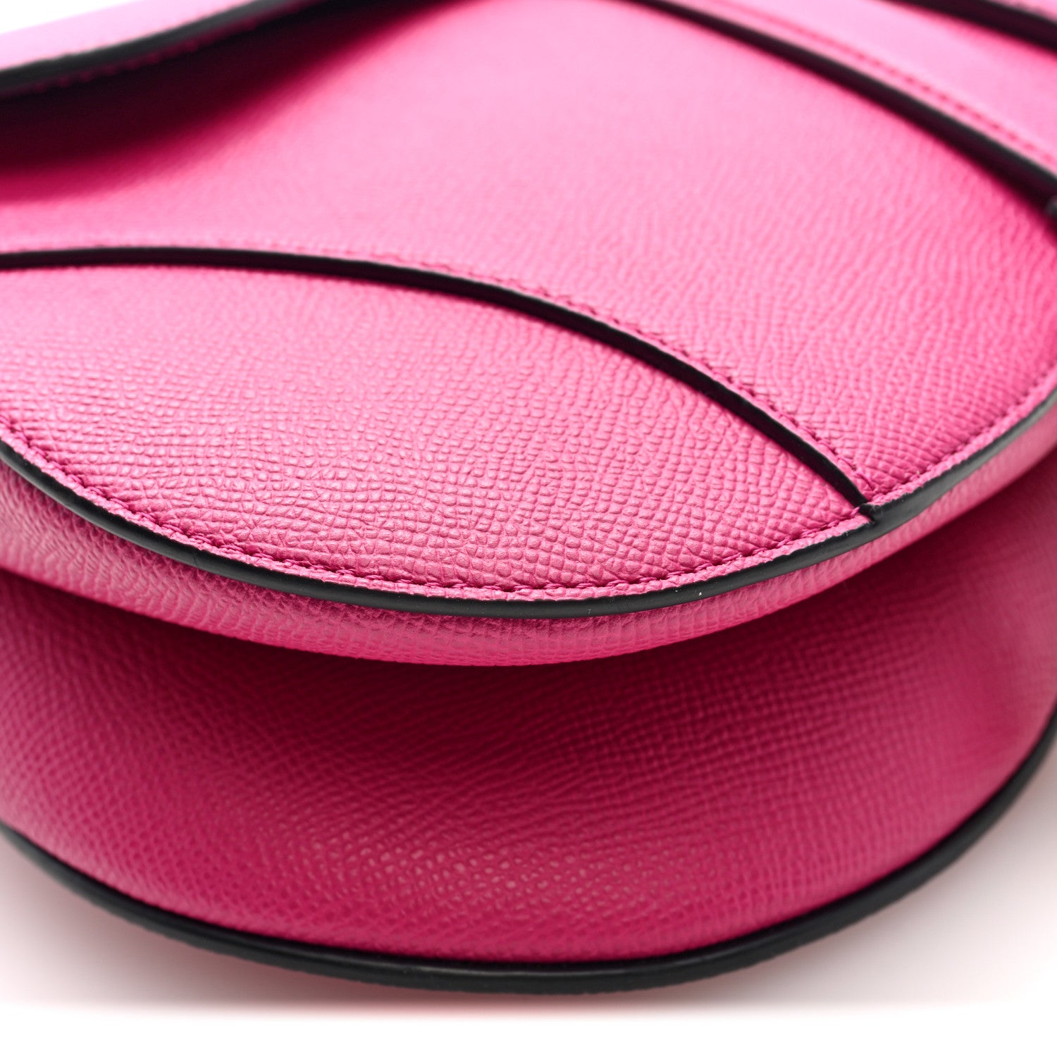 Christian Dior Grained Calfskin Saddle Bag With Strap Fuchsia 17 of 19