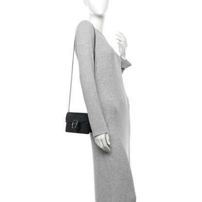Gucci Crinkled Patent Mini Dionysus Shoulder Bag Black 2 of 10