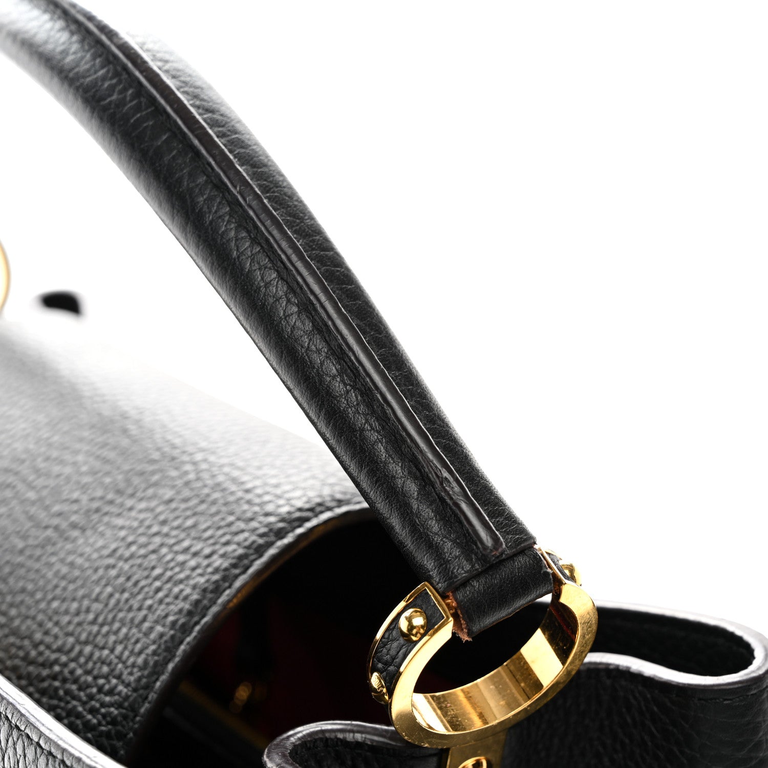 Louis Vuitton Taurillon Capucines MM Black Fuchsia 10 of 11
