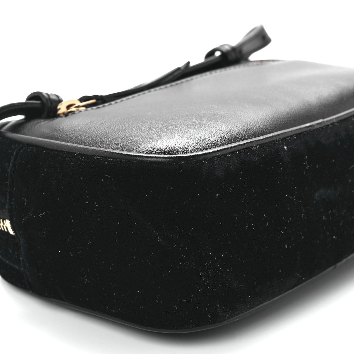 Velour Matelasse Monogram Lou Belt Bag Black