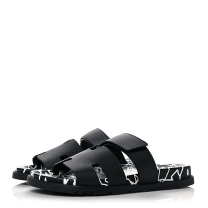 Hermes Epsom Calfskin Graff Hermes Mens Chypre Sandals 41 Black 3 of 8