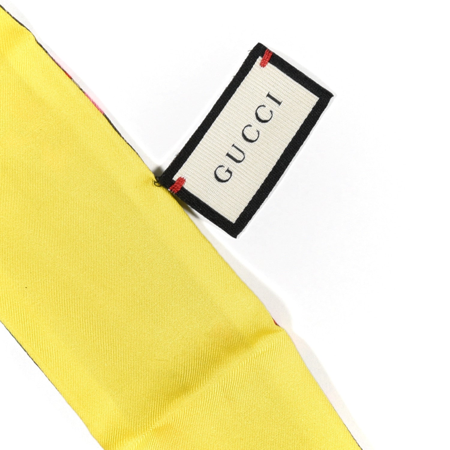 Gucci Silk Twill GG Monogram Special Flory Neck Bow Scarf Beige Yellow 4 of 5