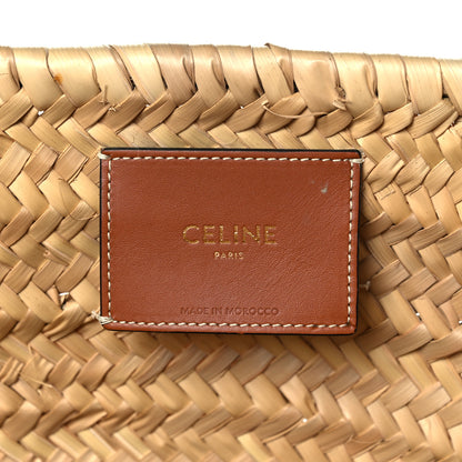 Celine Raffia Calfskin Triomphe Medium Panier Tan 6 of 13