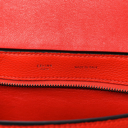 Celine Drummed Calfskin Suede Medium Trapeze Vermillion 6 of 17