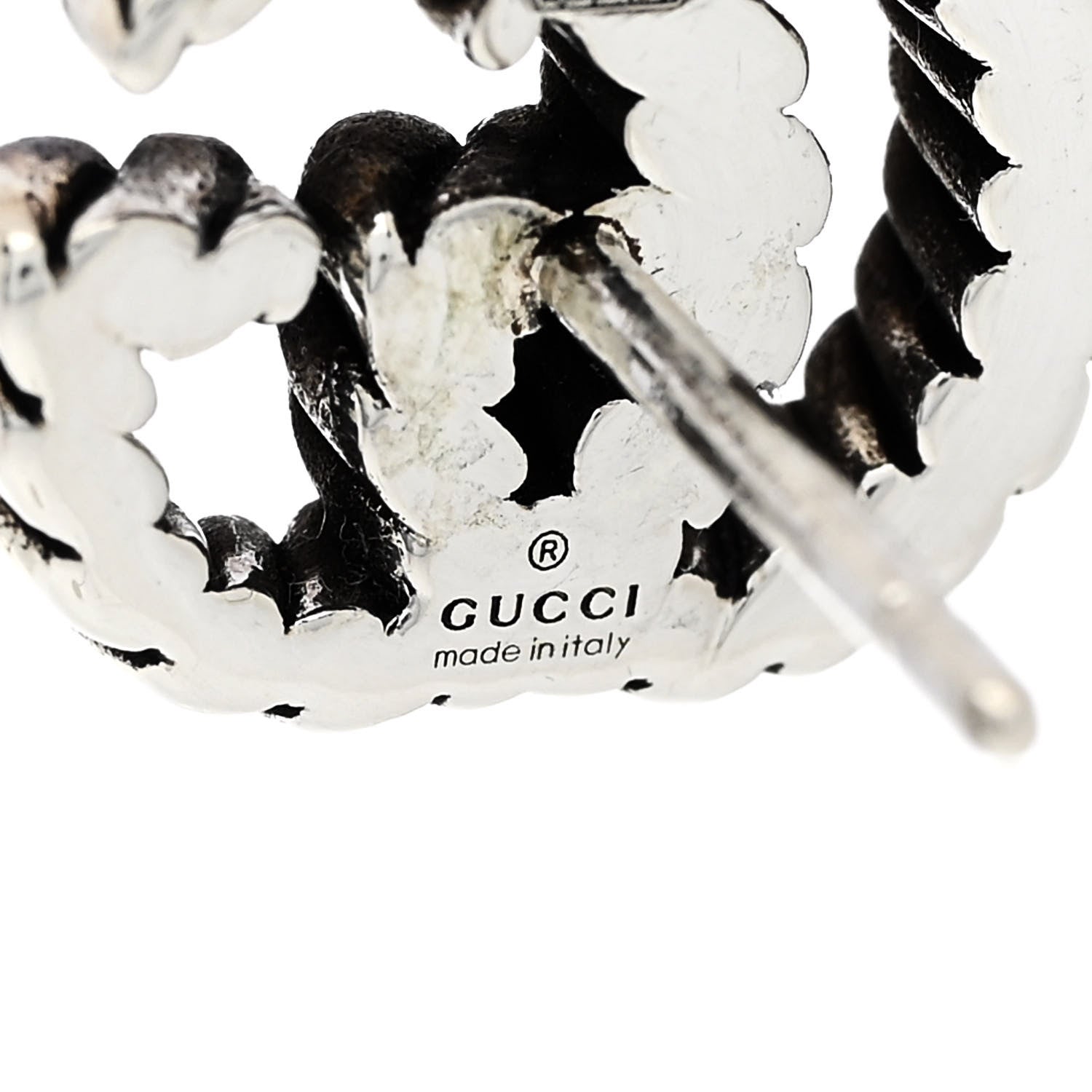 Gucci Sterling Silver Torchon Double G Earrings 5 of 6