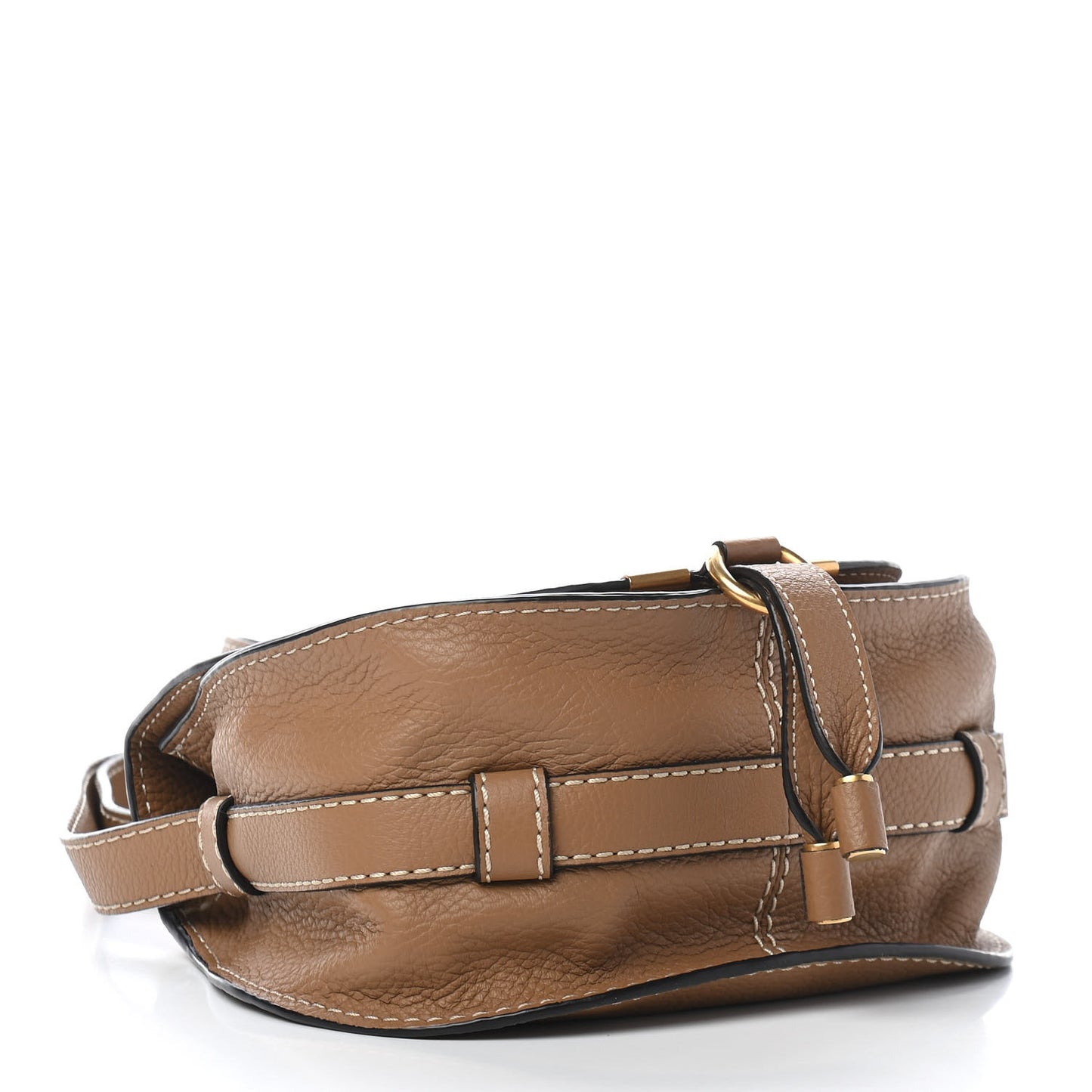 Calfskin Mini Marcie Round Crossbody Bag Nut