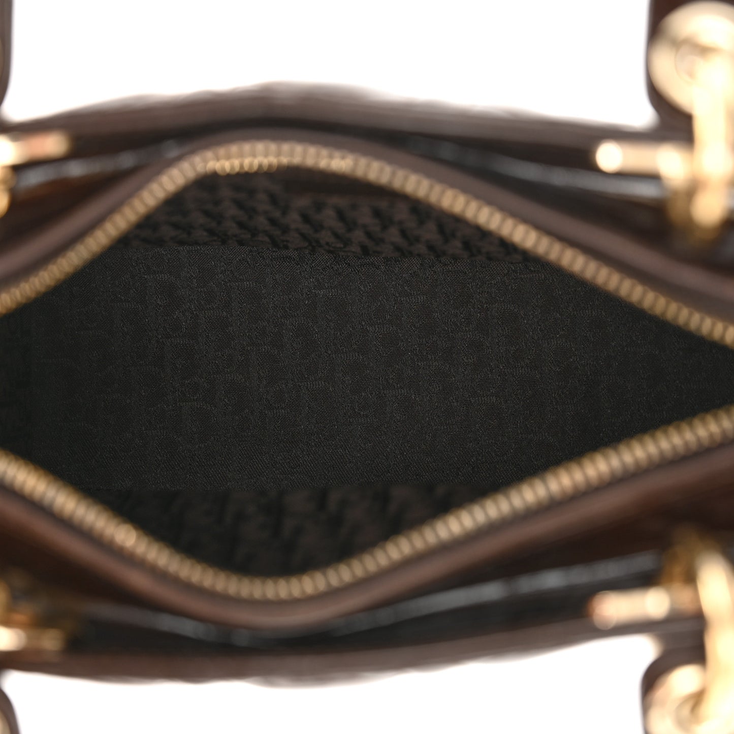 Patent Cannage Medium Lady Dior Dark Brown