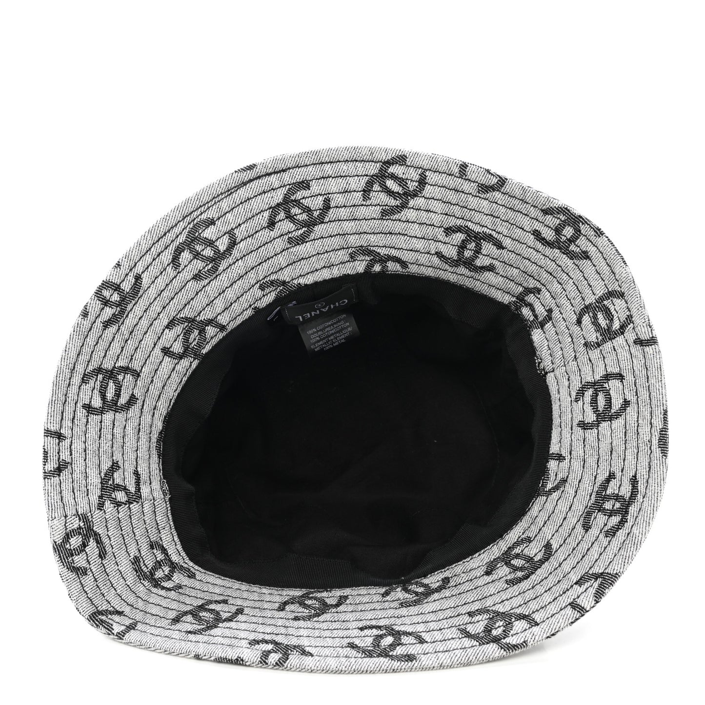 Denim CC Bucket Hat L White Black