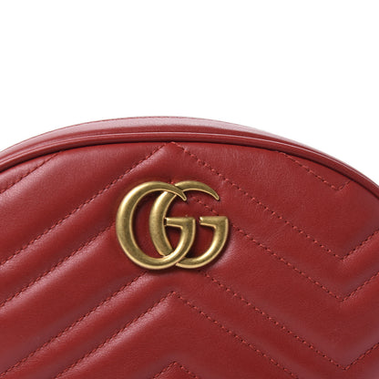 Gucci Calfskin Matelasse GG Marmont Belt Bag 85 34 Hibiscus Red 10 of 10