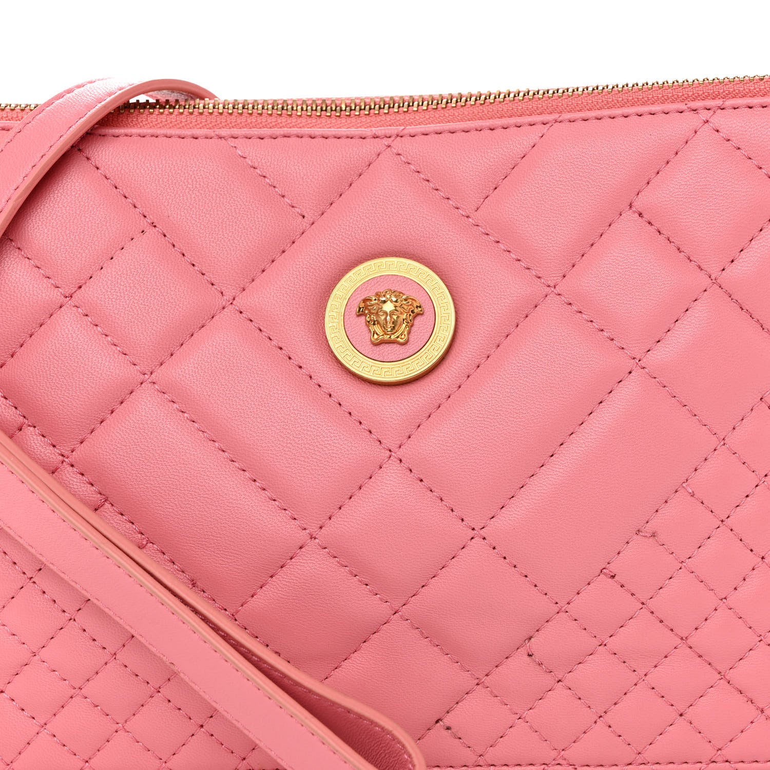 Versace Nappa Quilted Medusa Tribute Icon Flat Crossbody Bag Pink 7 of 11