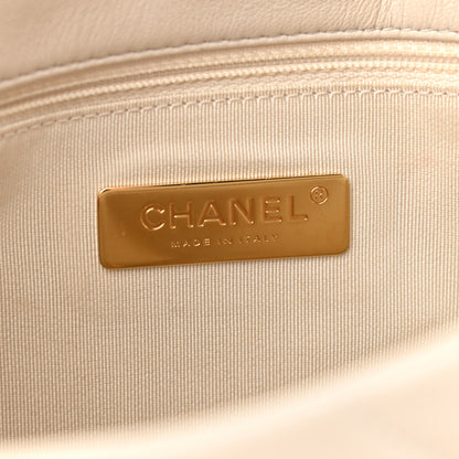 Chanel Lambskin Quilted Medium Chanel 19 Flap Light Beige 6 of 14