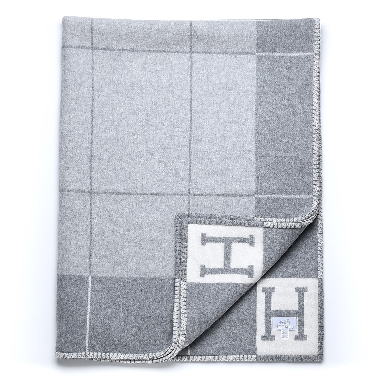 Wool Cashmere Avalon III Blanket Ecru Gris Clair