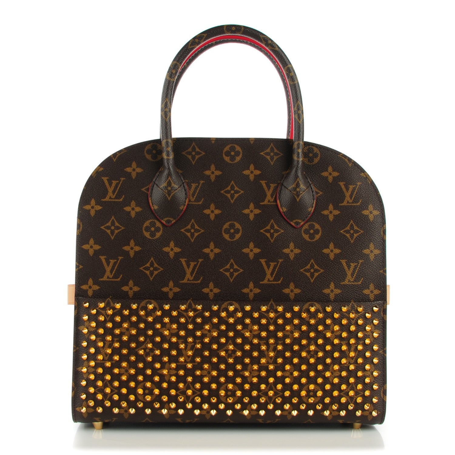Louis Vuitton Monogram Calf Hair Spikes Iconoclasts Christian Louboutin Tote Red 1 of 7