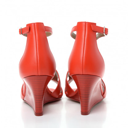 Hermes Calfskin Legend Wedge Sandals 36 Pavot 7 of 11