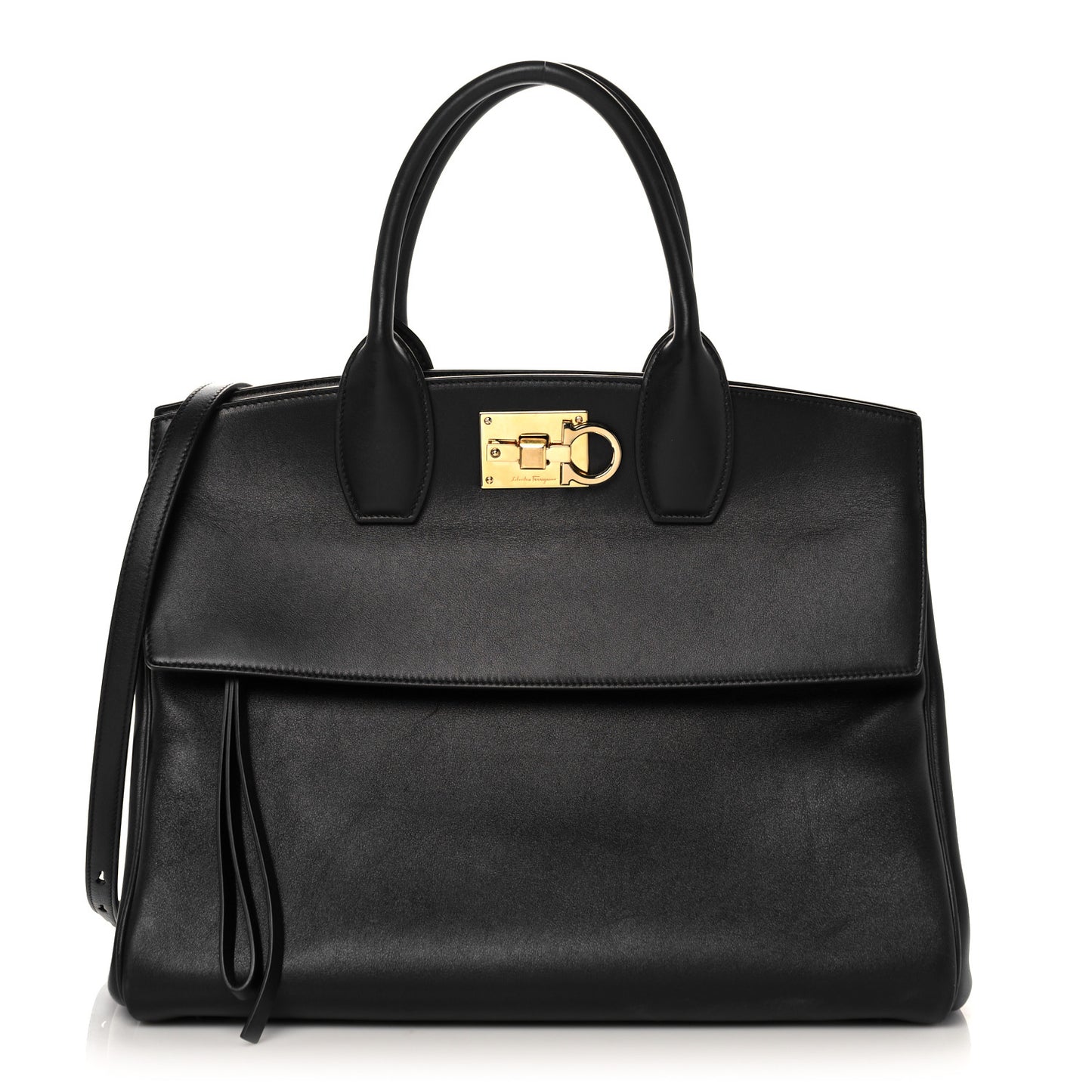 Calfskin Medium Studio Bag Black