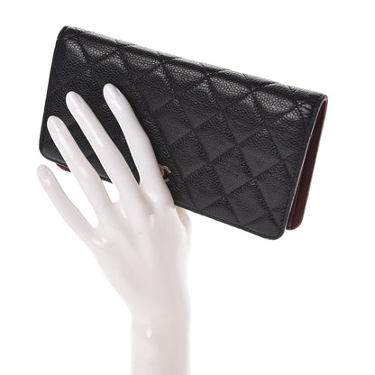 Chanel Caviar Quilted Yen Wallet Black 2 of 10