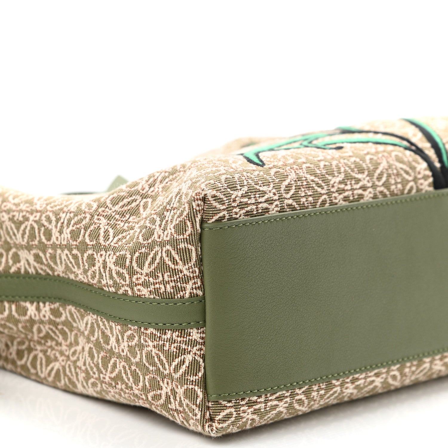 Loewe Canvas Calfskin Flamenco Knot Bag Green 9 of 10