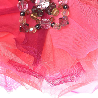 Chanel Fabric Bead CC Camellia Brooch Pink 6 of 6