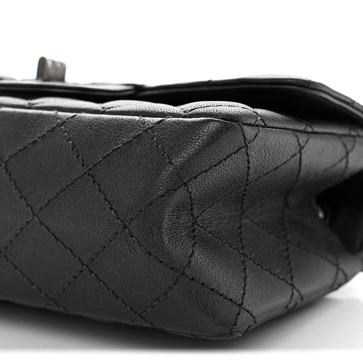 Chanel Metallic Sheepskin Quilted 2.55 Reissue Mini Flap Dark Grey 10 of 11