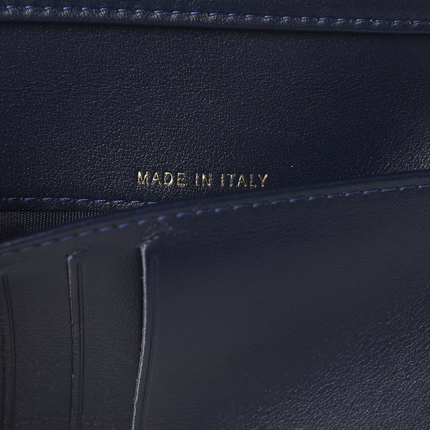 Caviar Quilted Medium Boy Flap Wallet Navy Blue