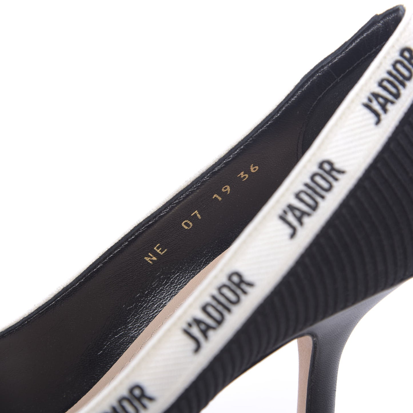 Technical Canvas Ribbon Embroidered J'Adior 100mm Pumps 36 Black