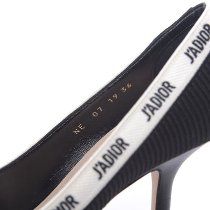 Christian Dior Technical Canvas Ribbon Embroidered J'Adior 100mm Pumps 36 Black 7 of 9