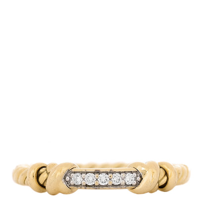 David Yurman 18K Yellow Gold Diamond Petite Helena Wrap Ring 54 6.75 1 of 4