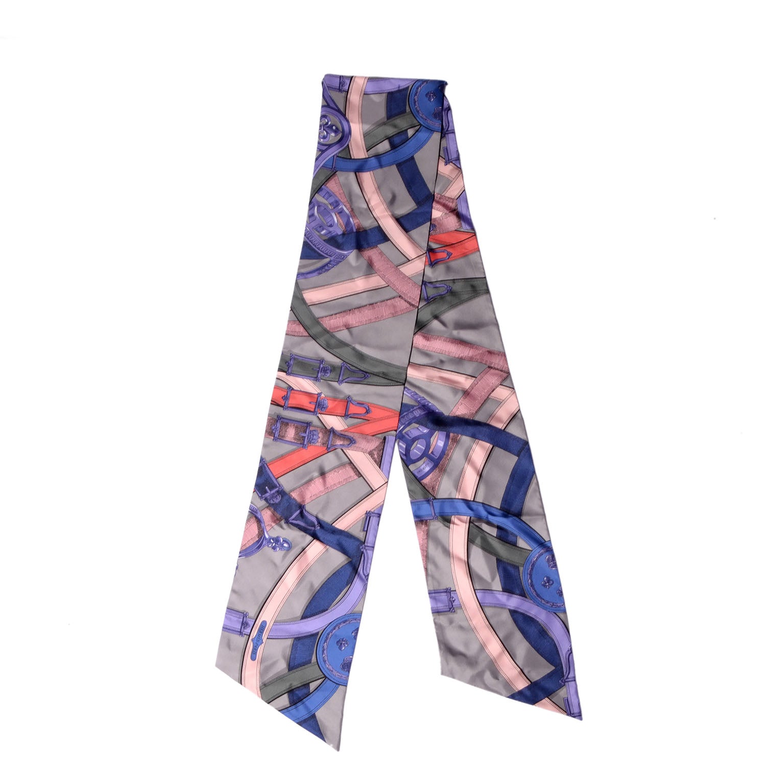 Hermes Silk Cavalcadour Maxi Twilly Grey 1 of 7