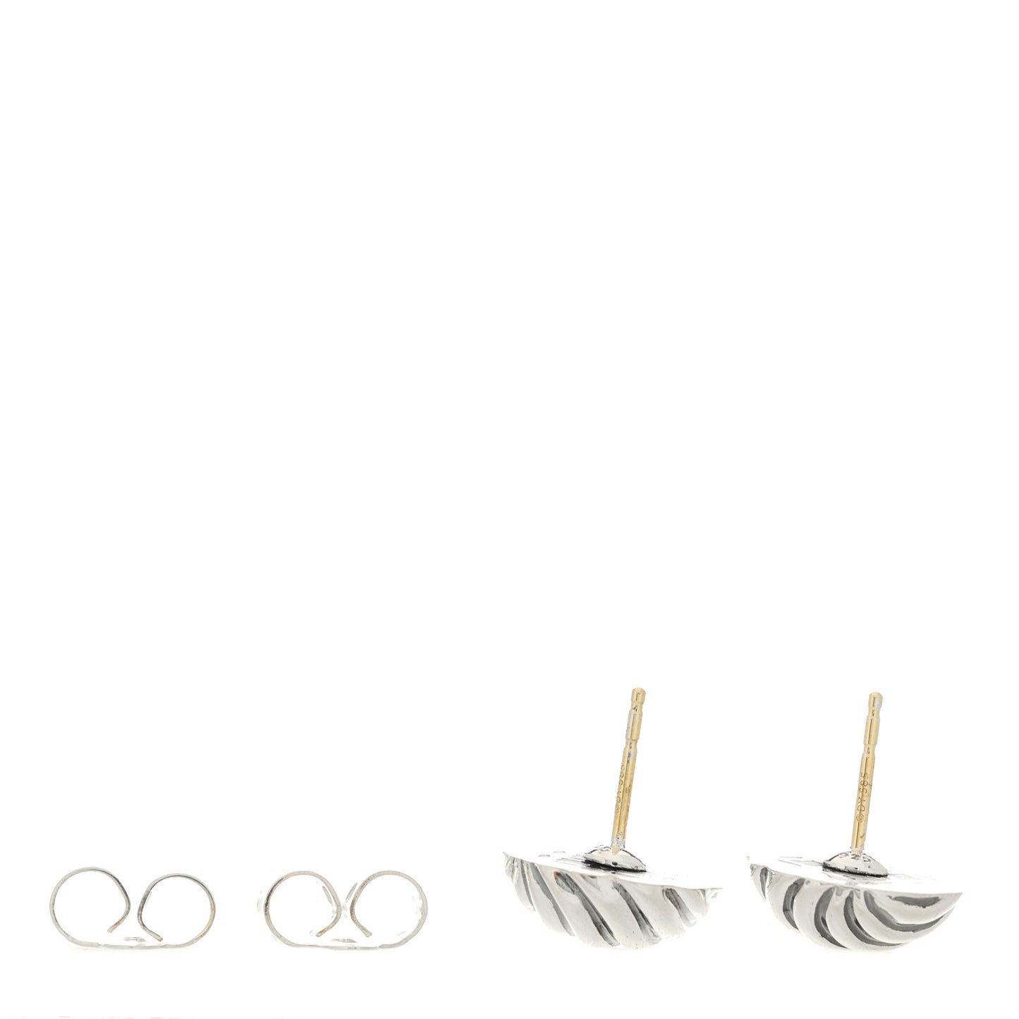 Sterling Silver 14mm Sculpted Cable Stud Earrings