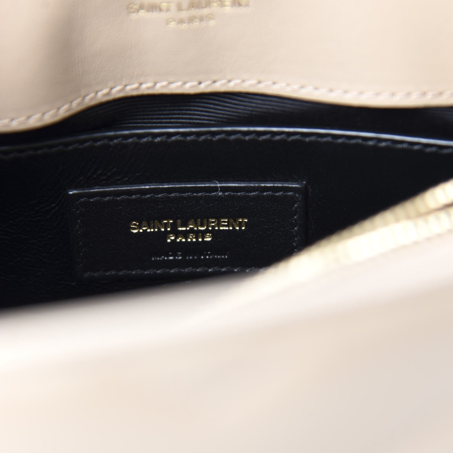 Saint Laurent Calfskin Y Quilted Monogram Small Loulou Chain Satchel Dark Beige 9 of 11