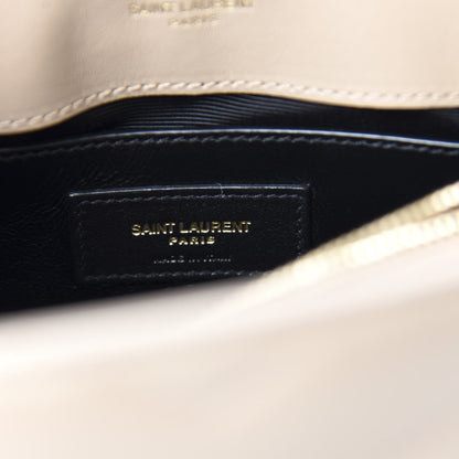 Saint Laurent Calfskin Y Quilted Monogram Small Loulou Chain Satchel Dark Beige 9 of 11
