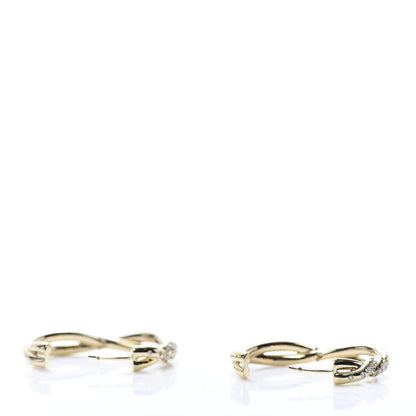 David Yurman 18K Yellow Gold Diamond 21mm Continuous Hoop Earrings 4 of 5