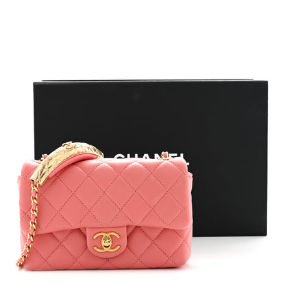 Chanel Lambskin Quilted Mini Quilted Handle Crush Flap  Pink 11 of 11