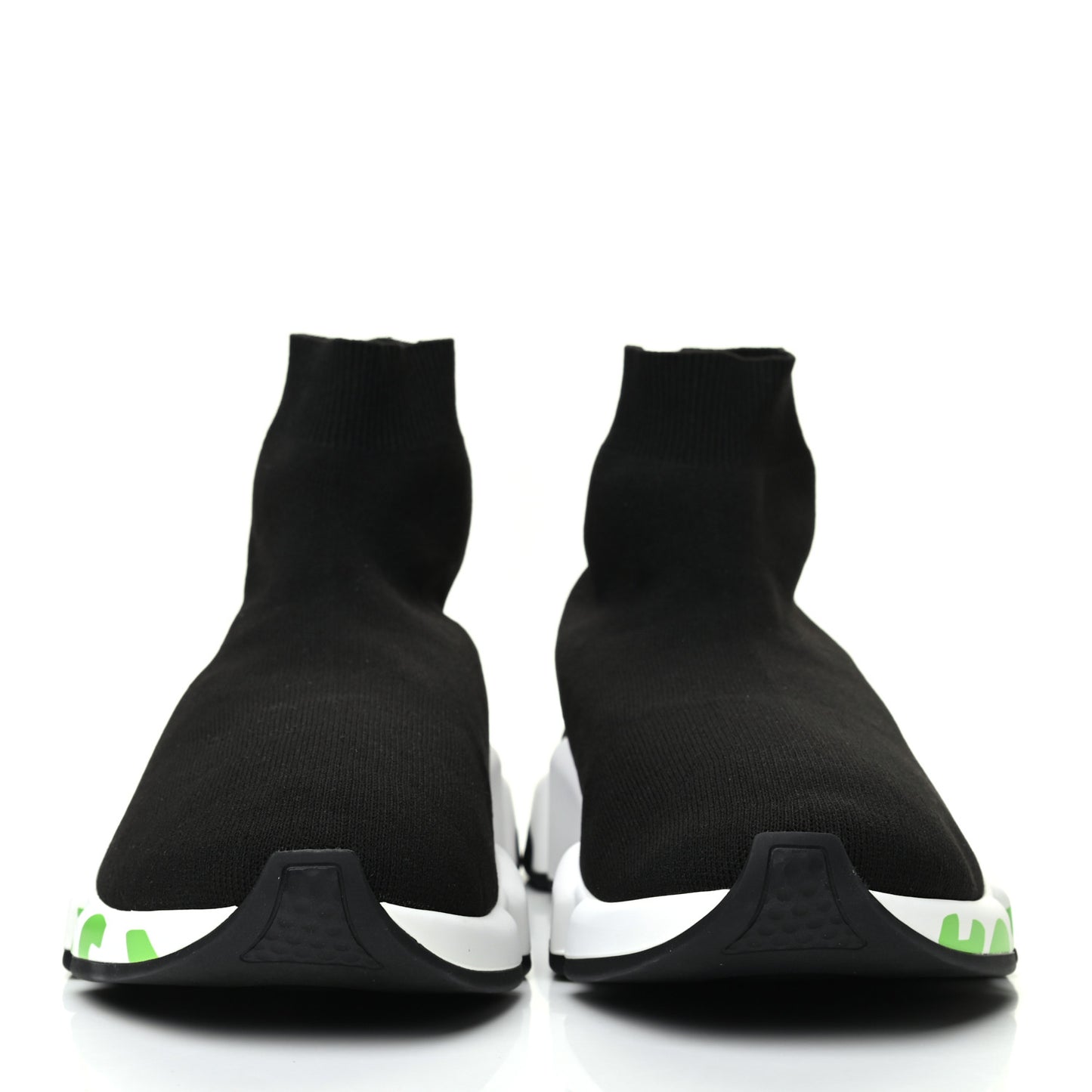 Neoprene Knit Mens Speed Graffiti Sneakers 42 Black White Fluo Green