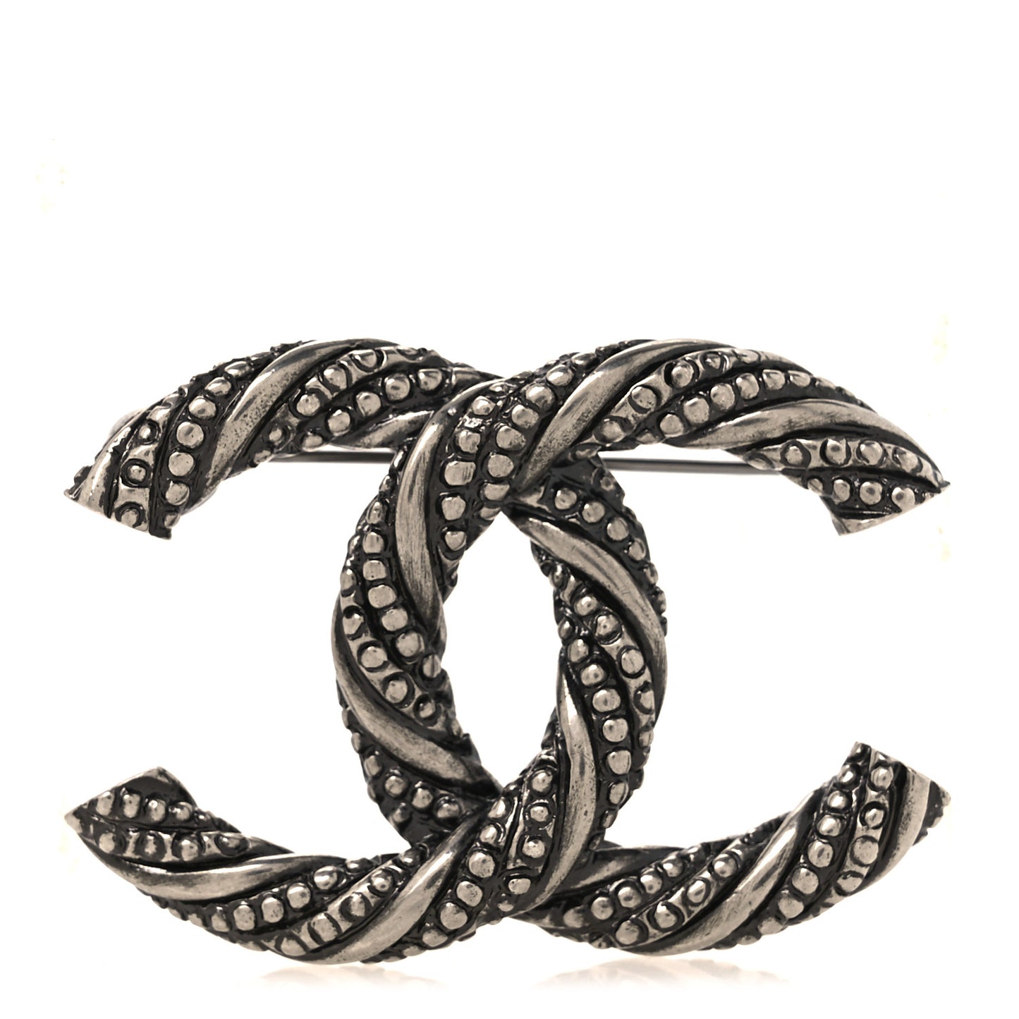 Ruthenium Twisted CC Brooch