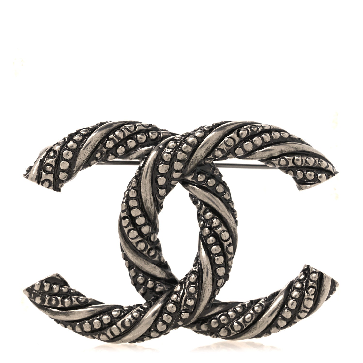 Chanel Ruthenium Twisted CC Brooch 1 of 4