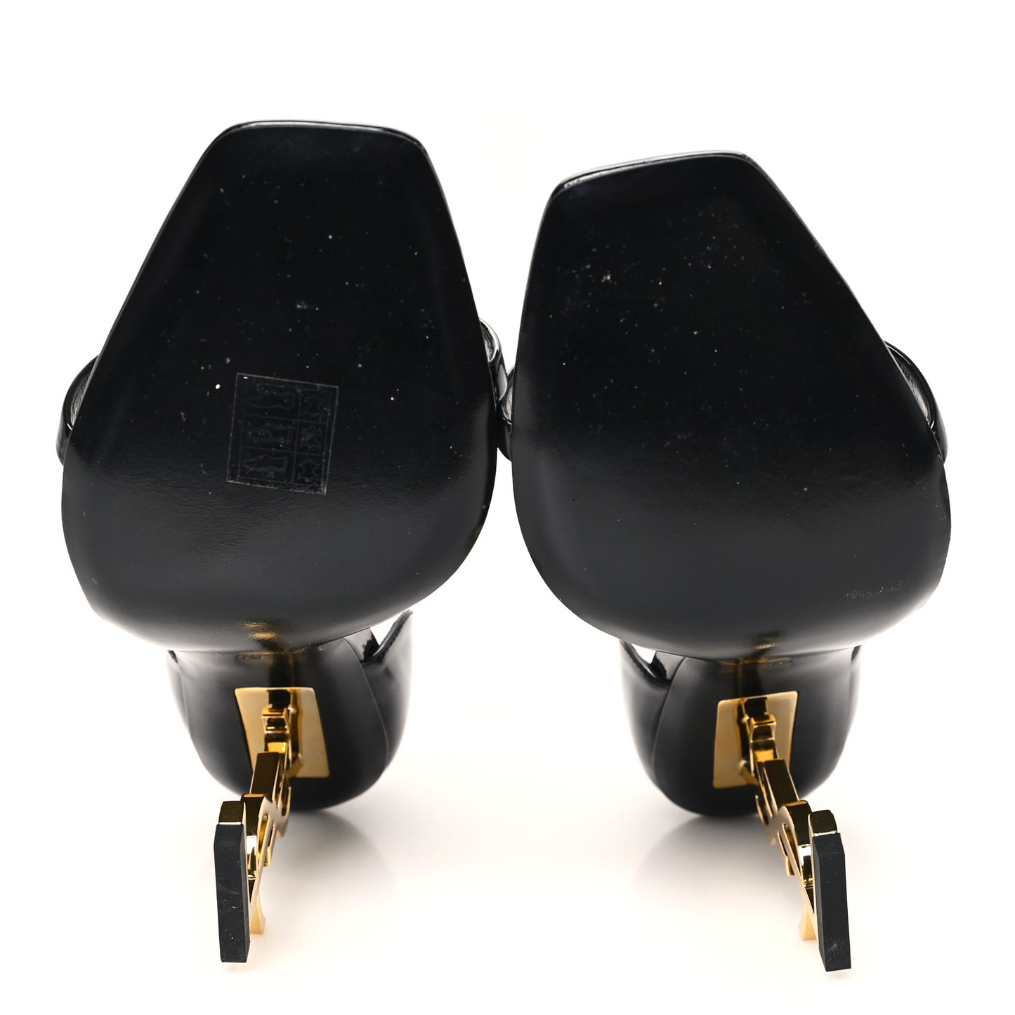 Patent Calfskin Opyum 110 Sandals 40 Black Gold