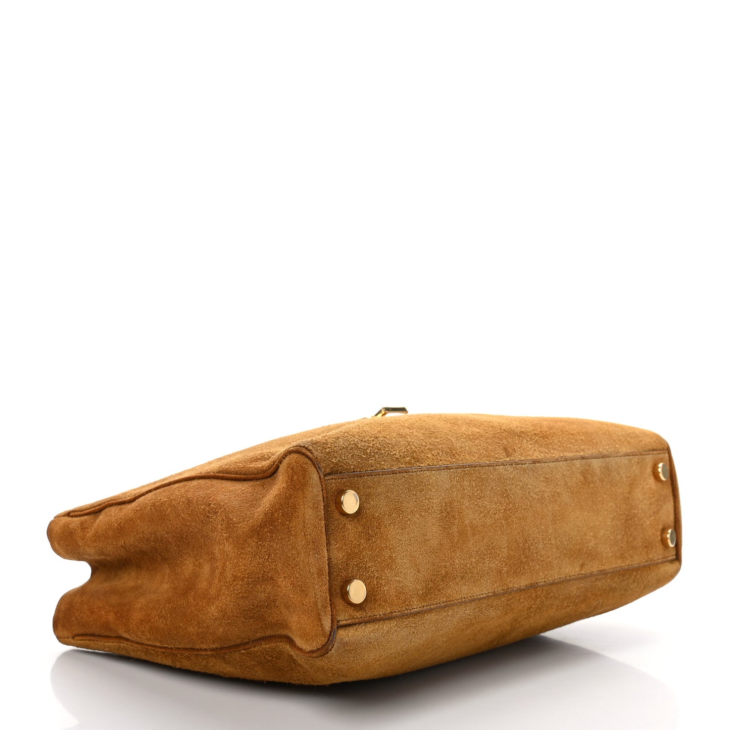 Suede Monogram Shopping Tote Light Ochre