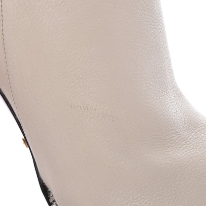 Gucci Calfskin Floral Crystal Embroidered Fosca Boots 36.5 Mystic White 8 of 11