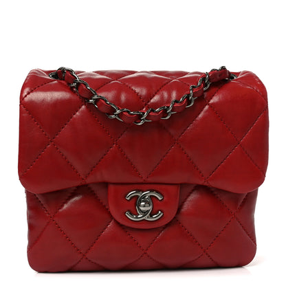 Chanel Lambskin Quilted Mini Chanel 3 Flap Red 1 of 10