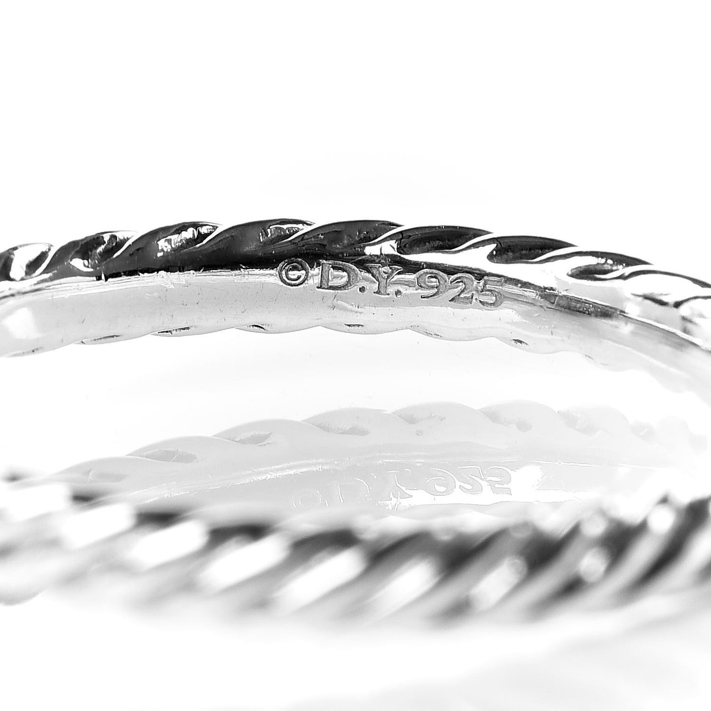 Sterling Silver Pave Diamond Cable Classics Oval Ring 52 6