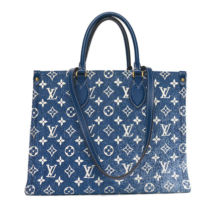 Louis Vuitton Monogram Jacquard Denim Onthego MM Bleu 1 of 9