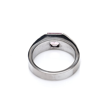 Cartier 18K White Gold Pink Tourmaline Tank Ring 52 6 4 of 5